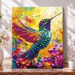 Rainbow pearl hummingbird pearl diamond painting kit for beginners