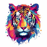 Rainbow pop art tiger cross stitch kit for beginners