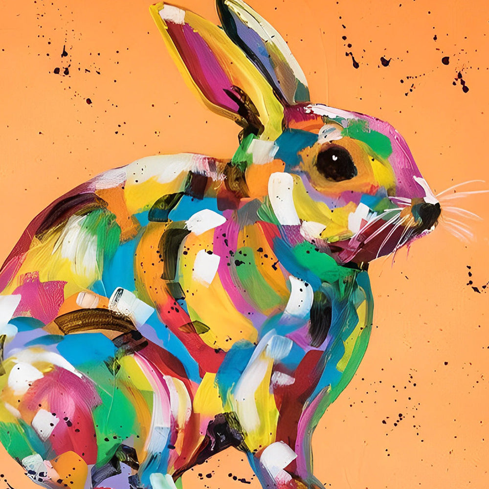 Rainbow rabbit cross stitch kit for beginners
