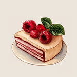 Raspberry layer cake slice cross stitch kit for beginners