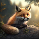 Realistic fox in a forest cross stitch kit for beginners