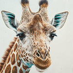 Realistic giraffe portrait cross stitch kit for beginners