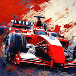 Red formula 1 racing car cross stitch kit for beginners
