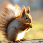 Red squirrel eating a nut cross stitch kit for beginners