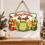 Reindeer frog town visit paint by numbers door hanger as indoor wall decor