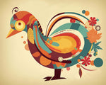 Retro abstract peacock cross stitch kit for beginners