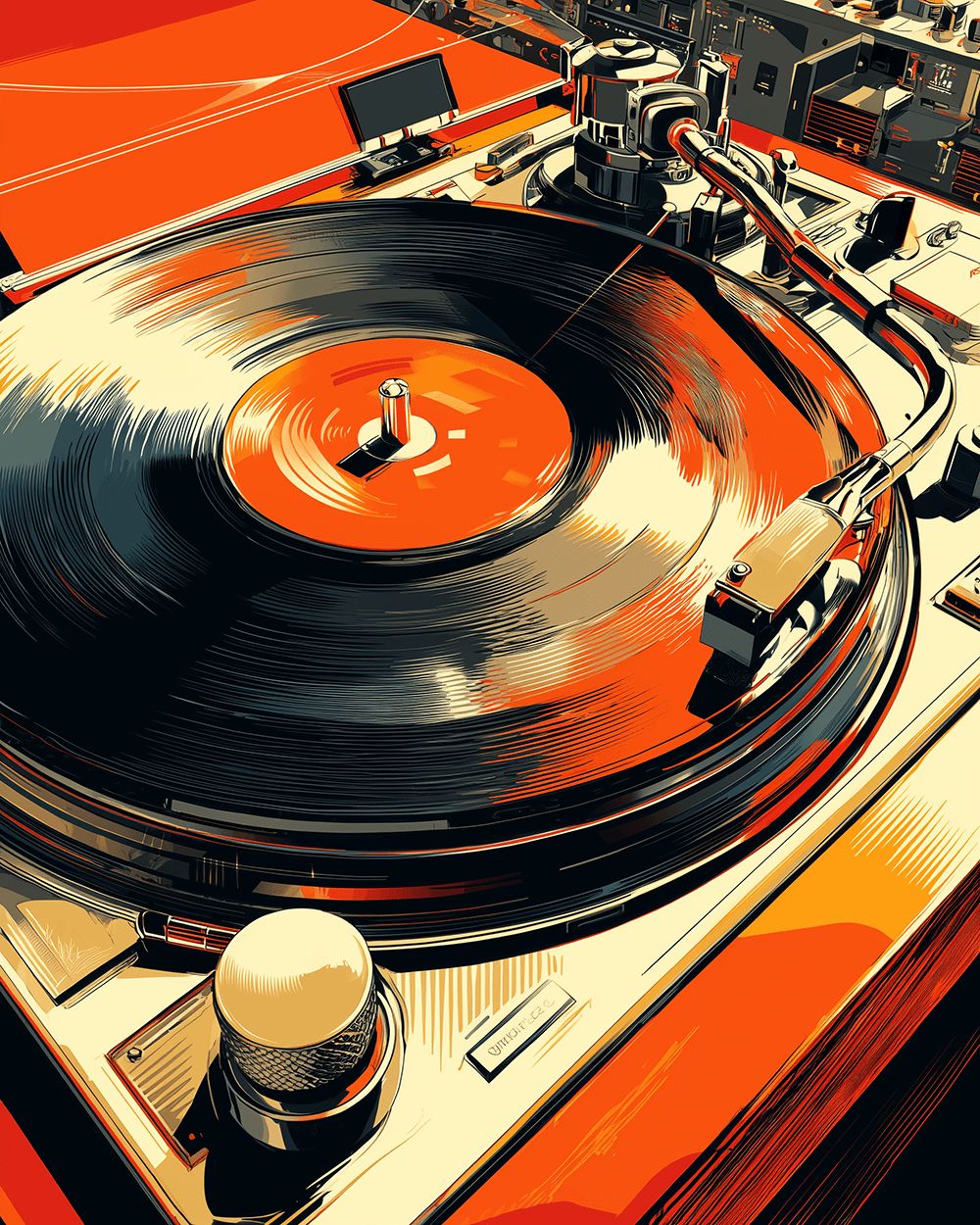 Retro dj turntable cross stitch kit for beginners