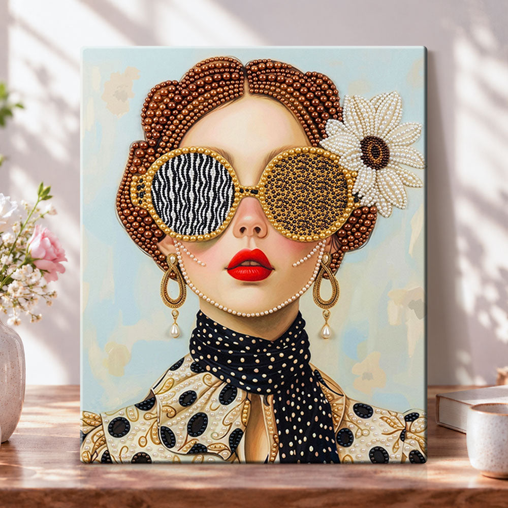Retro pearled fashion pearl diamond painting kit for beginners