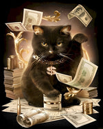 Rich black cat cross stitch kit for beginners