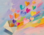 Romantic hearts from envelope cross stitch kit for beginners