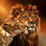 Romantic lion and lioness cross stitch kit for beginners