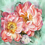 Romantic pink peonies cross stitch kit for beginners