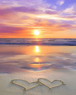 Romantic sunset beach cross stitch kit for beginners