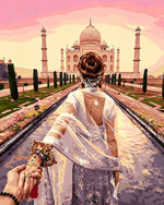 Romantic taj mahal couple cross stitch kit for beginners
