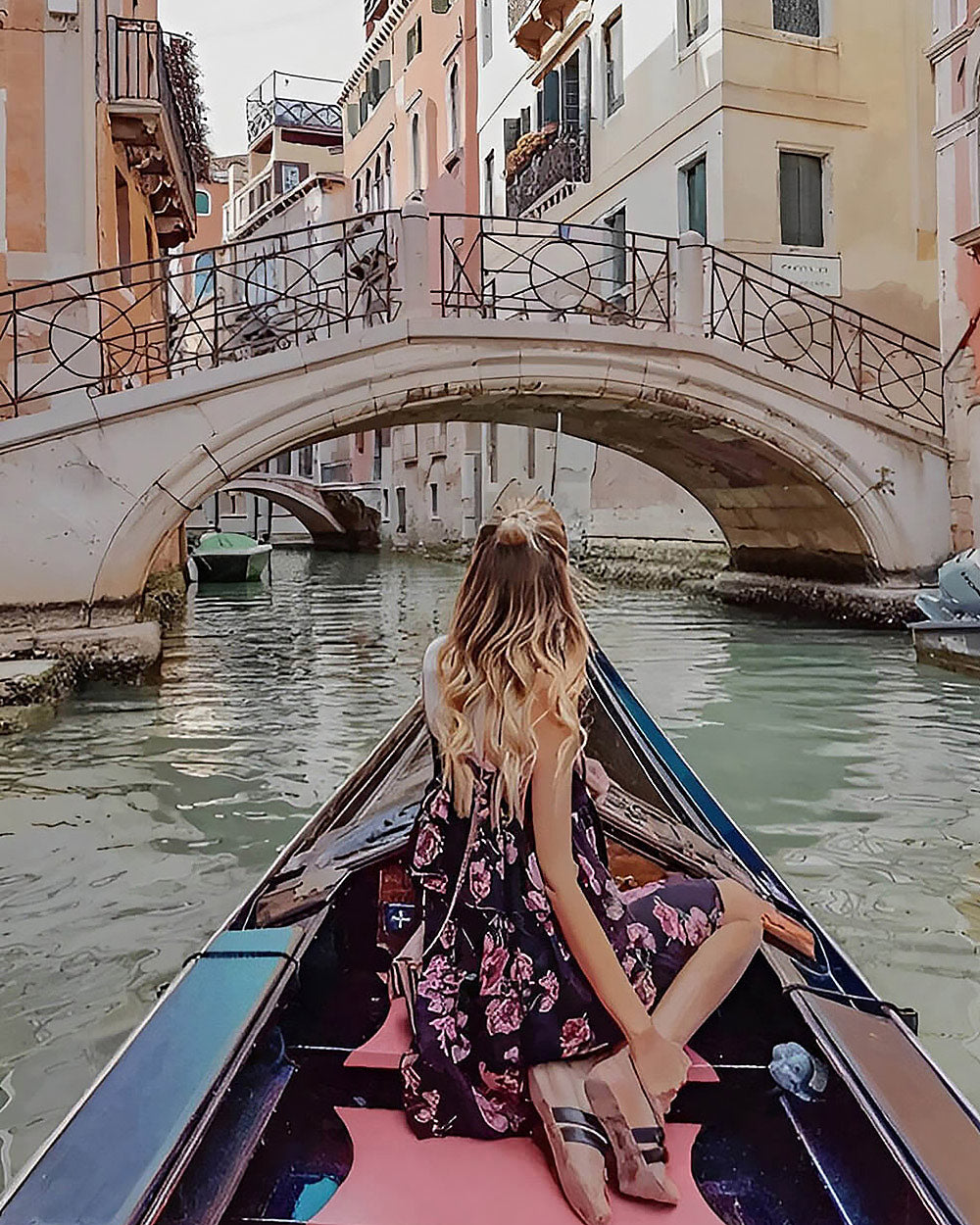 Romantic venice gondola ride cross stitch kit for beginners