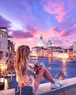 Romantic venice sunset cross stitch kit for beginners