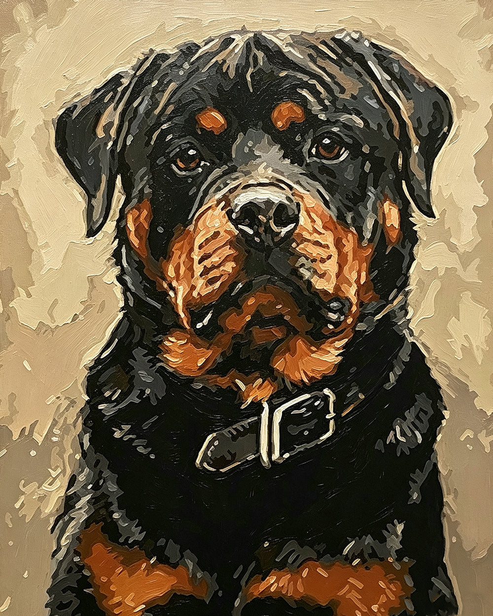 Rottweiler portrait cross stitch kit for beginners