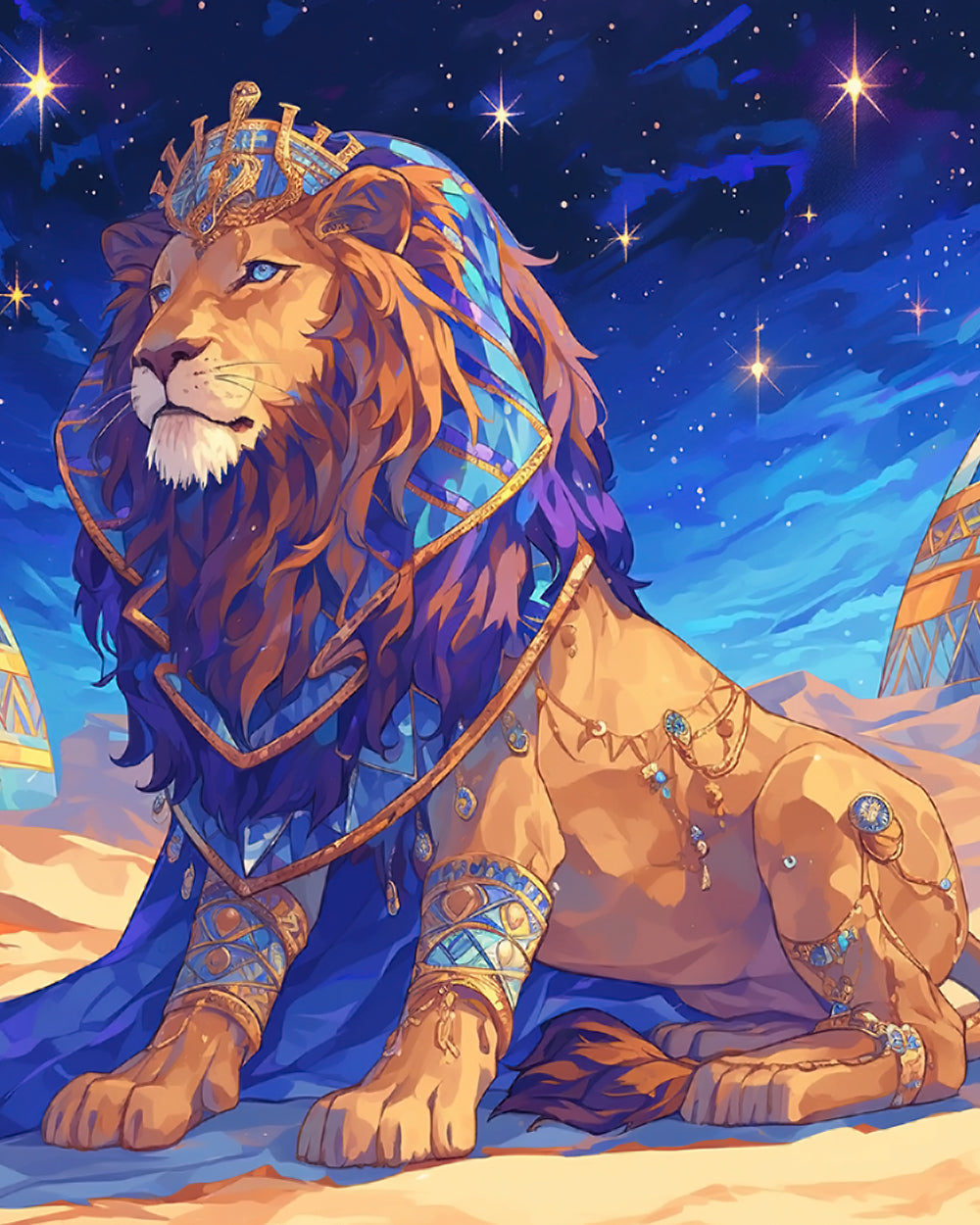 Royal egyptian lion cross stitch kit for beginners
