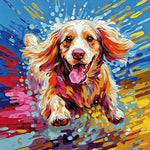 Running cocker spaniel cross stitch kit for beginners