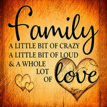 Rustic golden family quote cross stitch kit for beginners
