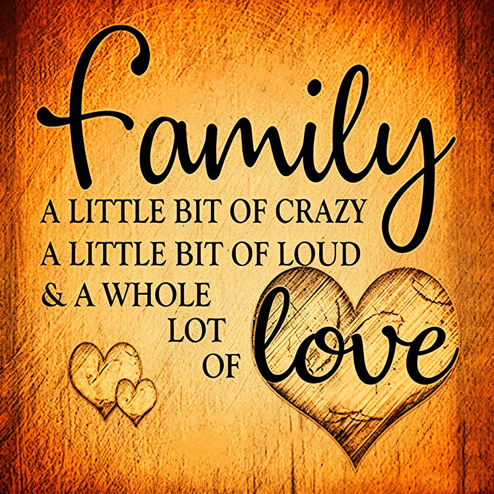 Rustic golden family quote cross stitch kit for beginners