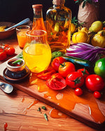Rustic kitchen still life cross stitch kit for beginners