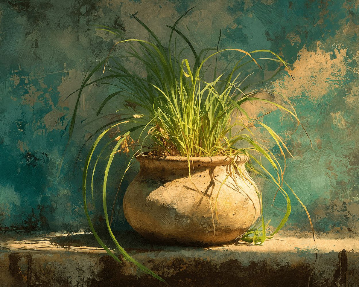 Rustic potted plant on a ledge paint by numbers kit for beginners