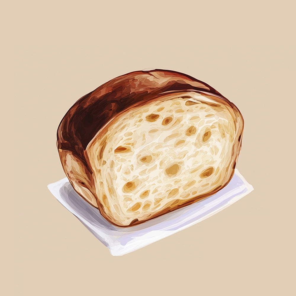 Rustic sourdough bread slice cross stitch kit for beginners