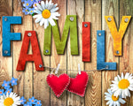 Rustic wooden family sign cross stitch kit for beginners