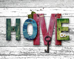 Rustic wooden home sign with key cross stitch kit for beginners