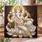 Sacred ganesha on lotus pearl diamond painting kit for beginners
