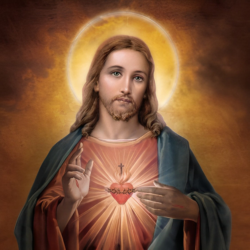 Sacred heart of jesus cross stitch kit for beginners