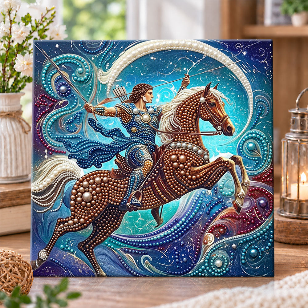 Sagittarius star warrior pearl diamond painting kit for beginners