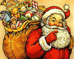 Santa claus with gift sack cross stitch kit for beginners