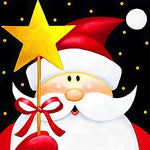 Santa claus with star wand paint by numbers kit for beginners