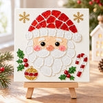 Santa face sea glass art kit finished artwork on display