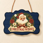 Santa floral wishes paint by numbers door hanger finished design