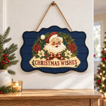 Santa floral wishes paint by numbers door hanger as indoor wall decor