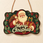 Santa holiday illustration paint by numbers door hanger finished design
