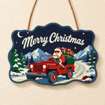 Santa red off road jeep paint by numbers door hanger finished design