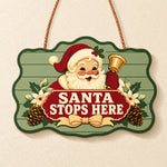 Santa visits here paint by numbers door hanger finished design
