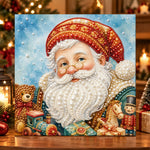 Santa with vintage christmas toys pearl diamond painting kit for beginners