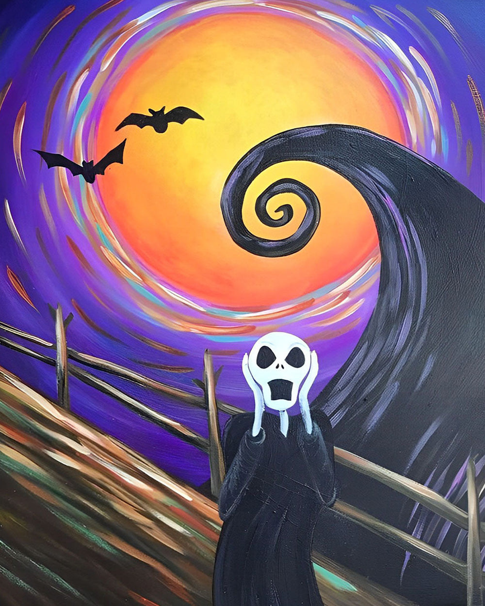 Scream mask jack skellington paint by numbers kit for beginners