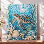 Sea turtle in underwater world pearl diamond painting kit for beginners