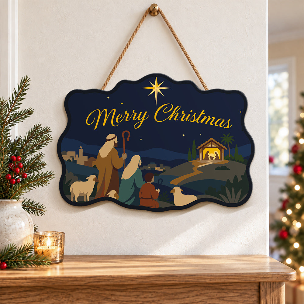Shepherds witness the star paint by numbers door hanger as indoor wall decor
