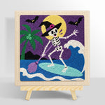 Skeleton witch paddle surfing punch needle kit for beginners