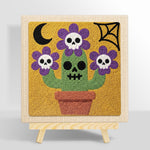 Skull flower cactus punch needle kit for beginners