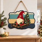 Sledding gnome joy paint by numbers door hanger as indoor wall decor