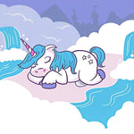 Sleeping unicorn in the clouds cross stitch kit for beginners
