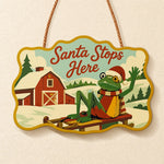 Sleigh farm wave paint by numbers door hanger finished design